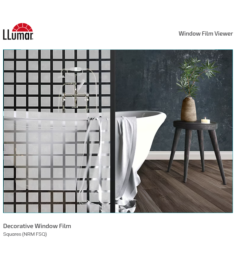 folie decorativă cu pătrate pentru geamuri – model NRM FSQ