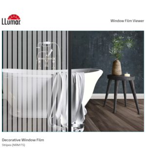 Folie decorativă cu linii subțiri aplicată pe geam – model NRM-FS-SR-HPR
