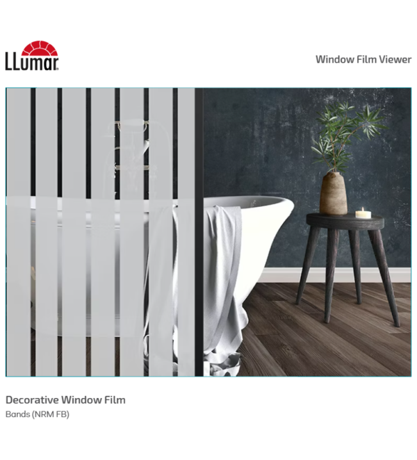 Folie decorativă pentru geam cu linii groase NRM-FB-SR-HPR aplicată