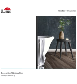 Folie decorativă albă mată NRM-W-PS-3 aplicată pe geam